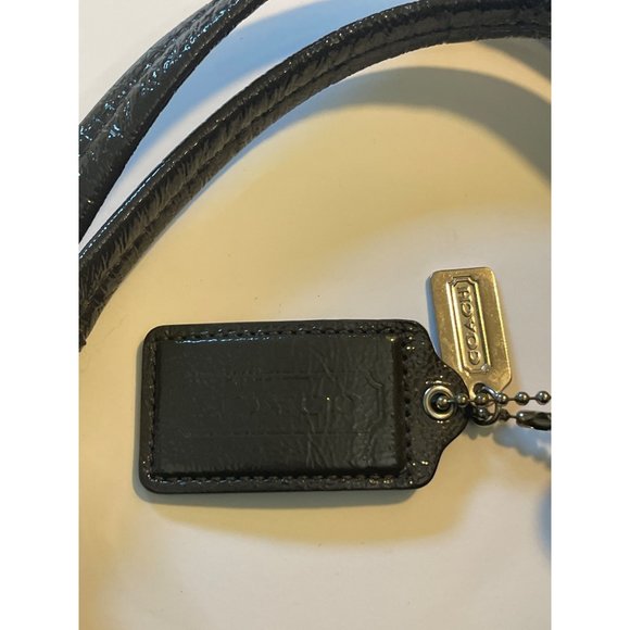 Coach Black patent Leather Handbags with Three Compartments /Pleated Front/Silve - Picture 9 of 13